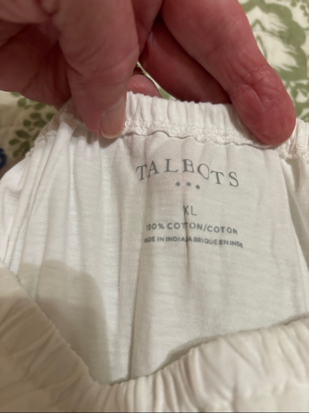 Talbots White Long-Sleeve Peasant Top with Blue Embroidery - Picture 2 of 4